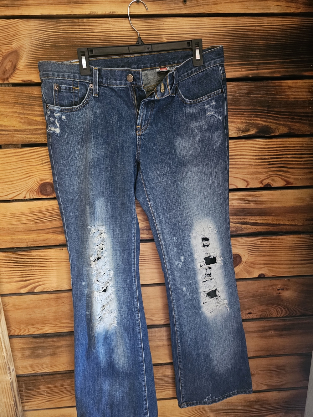 Stetson Distressed Blue Flare Jeans